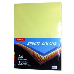 Бумага цветная для принтера Микс А4 80г/м 100л. Kekehu color Радуга 10*10л.