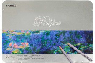 Карандаши цветные 50цв. Marco Raffine в металлическом пенале 7100-50TN