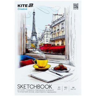 Блокнот для маркеров скетчбук А4 (21*29,7см) 120г/м, 30л. Kite Creative K-1281