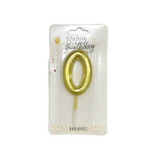 Свічки для торта Цифра-0 6см HD0088/YY13g-0 золото