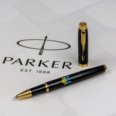 Ролерна ручка PARKER 22022_T0016u IM 17 Black GT Тризуб син.-жовт.