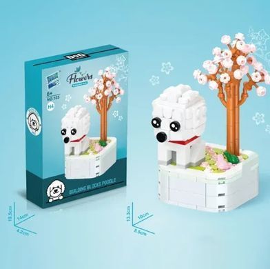Конструктор 3D Blocks Любимые песики 103H-4 Пудель, кор. 20*14,5*4см, 199 деталей