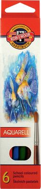 Карандаши акварельные цветные Рыбки 6 цв. (2.8мм) Koh-i-Noor Mondeluz 3715_р