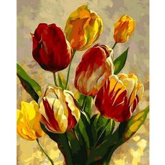 Картина раскраска по номерам на холсте - 40*50см Mariposa Q2182 Весенние тюльпаны