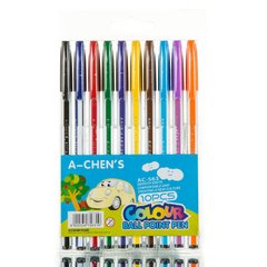 Ручки в наборе 10цв. Aihao/Raddar шарик. RD563-10, Фиолетовый