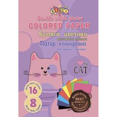 Папір кольоровий А4/А3 2х ст 16арк Kidis My Cat 13486