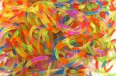 Гумки для плетіння Rainbow Loom 200шт. зебра Асорті мікс полупрозорі 1345/A-s196 +гачок