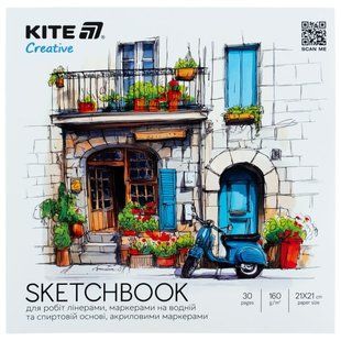 Блокнот для маркеров скетчбук 21*21см 120г/м, 30л. Kite Creative K-1282