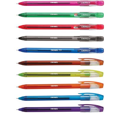 Гелеві ручки Unimax набір 10шт Trigel-3 UX-132-20, Синий