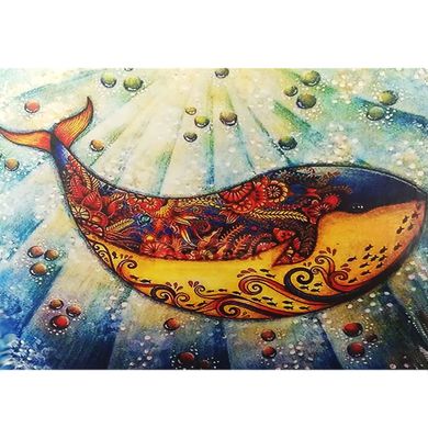 Алмазна мозаїка по номерам на холсті 40*50см Sultani ST-00105 Різнокольоровий кит