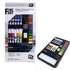 Краски акварельные Art Nation набор 12цв. по 12мл, кисти, карандаш, ластик, точилка + 12цв. сухой акв. NAW1231