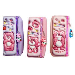 Пенал PVC Лидер 20*8*5,5см, Lotso Мишка микс №2419