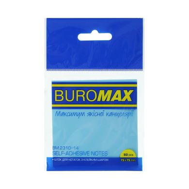 Бумага для заметок с липким слоем Buromax 75x75мм 50л. прозрачный пластик BM.2310-**, Прозрачный