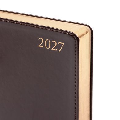 Ежедневник 2027 А5 Leo Planner Aldento мягкий AL25273*, Коричневый темный
