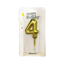 Свічки для торта Цифра-4 6см HD0088/YY13g-4 золото