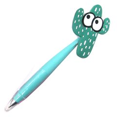Кулькова ручка з насадкою Кактус асорті, пише синім UK-08
