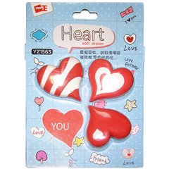 Ластик-резинка Eraser набор 3шт Сердца микс №1563