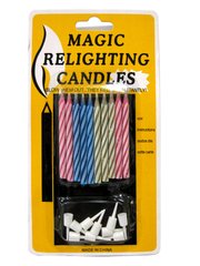 Свічки-набір для торта HB 1007/6307 Magic самозаймисті 10 свічок с креплениями