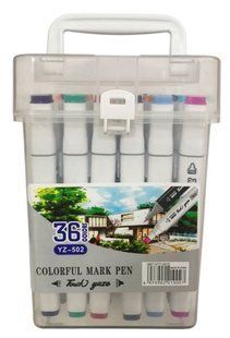 Маркер двустор. SketchMarker Touch yure для паперу набір 36шт квадратні YZ-502-36 пласт. бокс