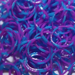 Гумки для плетіння Rainbow Loom 200шт. зебра Фіолетово-сині 1340 +рогатка +крючок