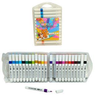 Маркер универсальный акриловый Aodemei Acrylic Marker набор 24 шт трехгранные смываемые 6156-24 в пластиковом футляре
