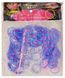 Гумки для плетіння Rainbow Loom 200шт. зебра Фіолетово-сині 1340 +рогатка +крючок