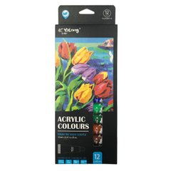 Акрилові фарби YaLong набір 12 кольорів по 12мл 212227-12