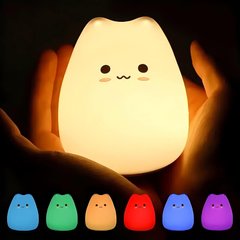 Нічник дитячий силіконовий Киця Little Cat Silicone LED Light Multicolors 730669 (на батарейках)