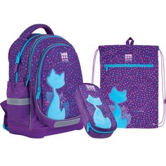Школьный набор: рюкзак+пенал+сумка д/обуви Kite мод 724 Wonder Kite Catsline SET_WK21-724S-1