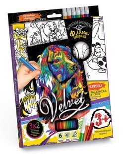 Раскраска DankoToys DT VLV-01-07 Velvet Бархатная с фломастерами, 3х2