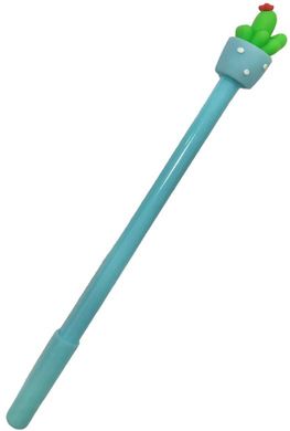Ручка шариковая с насадкой Кактус ассорти, синяя №051-А