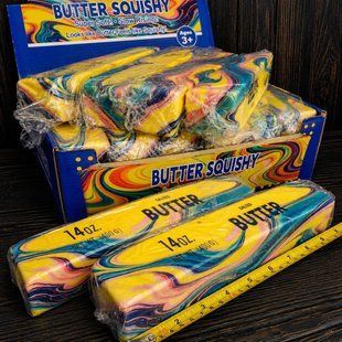 Сквиш антистресс Масло Butter Гигант разноцветное 25см 240820