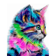 Алмазная живопись мозаика по номерам на холсте 40*50см Sultani ST-00114 Разноцветный котик