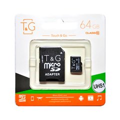 Картка памяті MicroSDHC 64GB T&G class 10 (adapter SD) TG-64GBSD