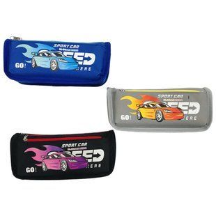 Пенал текстильний ЛІДЕР 20*8,5*5см, Sport car мікс №6713