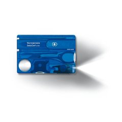 Victorinox Swisscard Lite 82 мм 13 предметов синий прозр. + ножн. + Led + отвертка + ручка Vx07322.T2