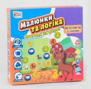 Гра развиваюча 4FUN Game Club Малюнки та логіка, Пригоди на фермі (укр) UKB-B 0031