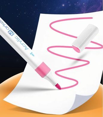 Маркер акриловий Acrylic Marker набір 18шт Павич 0003-18 трикутні, у пластиковому футлярі