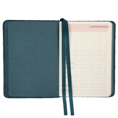 Щоденник недатований А6 Leo Planner Vibe твердий VI25270*, Бирюзовый темный