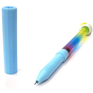 Ручка гелевая с насадкой Единорог и блестками, ассорти, синяя CS-1668