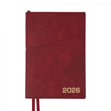 Ежедневник 2026 А5 Leo Planner Credo мягкий 25264*, Бордо