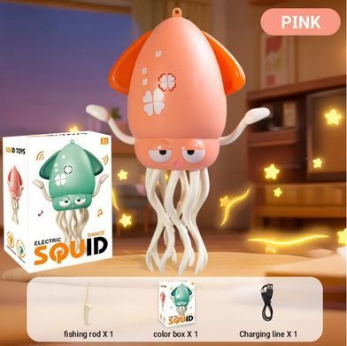 Игрушка Танцующий осьминог кальмар Squid, музыкальная, интерактивная, на аккумуляторе