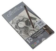 Карандаши чернографитные простые Cretacolor Artino Graphite набор 10шт в метал коробке 90540021