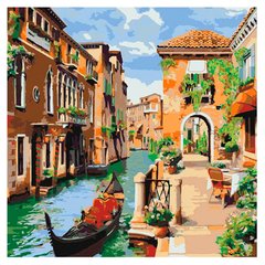 Картина по номер. на холсті 40*40см Идейка КН2161 Міський пейзаж Венеціанський ранок