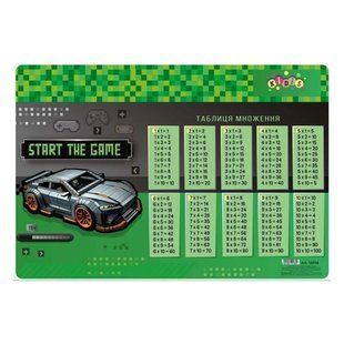 Подложка на стол Kidis пластиковая 42,5*29см с таблицей умножения Supercar 13578