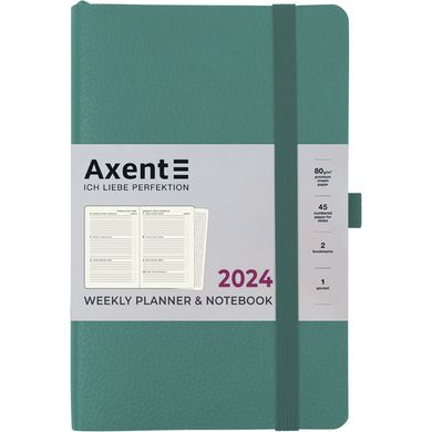 Еженедельник 2024 Axent 12,5*19,5 Partner Soft Skin 8509-24, Синий