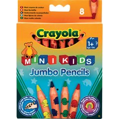 Карандаши цветные из красного дерева 8цв. Crayola Mini Kids 3678