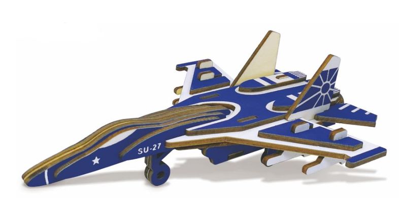 Деревянная сборная 3D модель WoodCraft Истребитель-3 (18*13,6*5,7см) XA-G038H